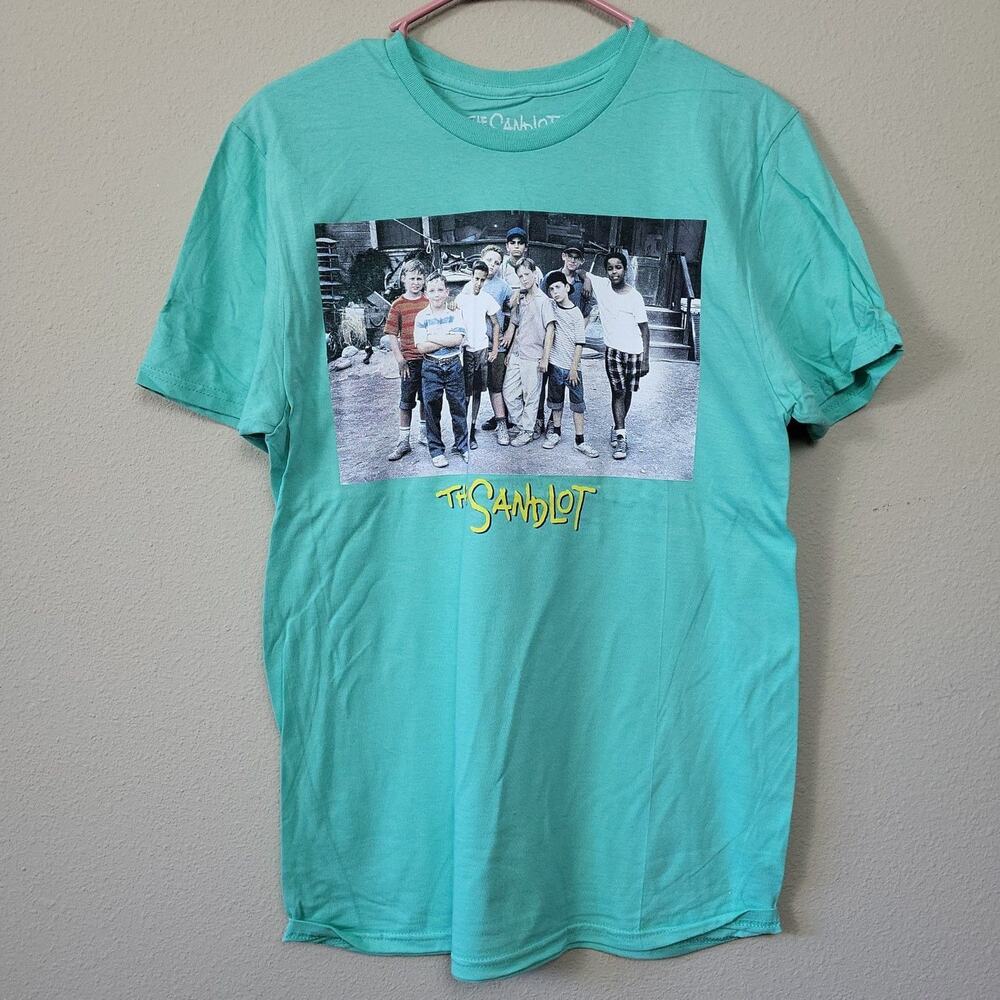 The Sandlot Mens Aqua Cotton Regular Fit Short Sleeve Pullover T Shirt Sz Medium